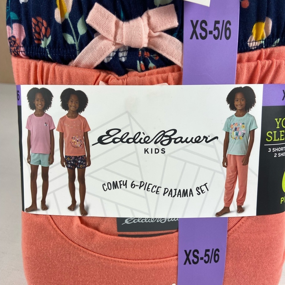 Eddie Bauer Kids 6-Piece Pajama Set - Red and Black - Picture 3 of 7